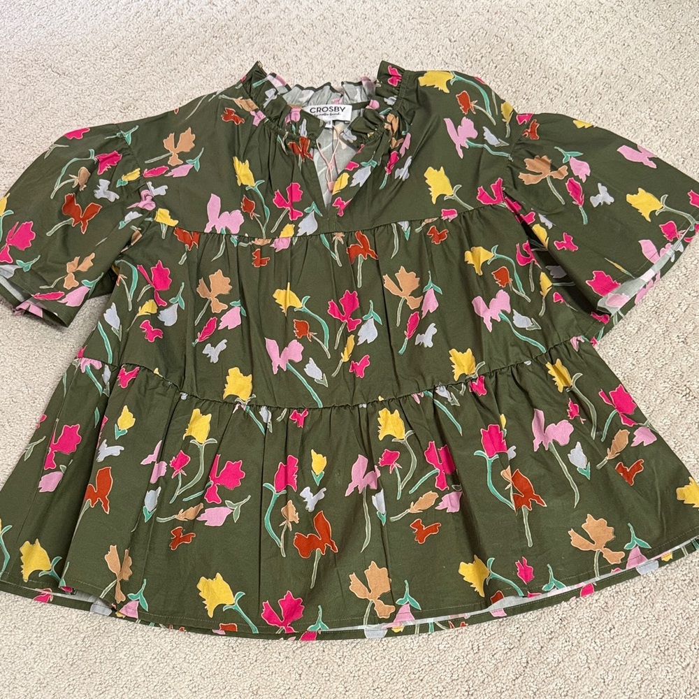 Crosby by Mollie Burch Multicolor Floral Blouse